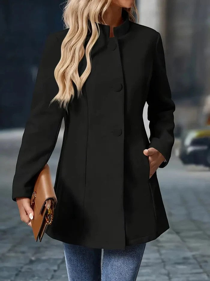 Women's Wool Coat Slim-Fit Lapel | Tailored Silhouette