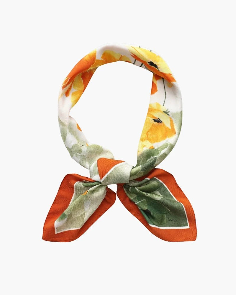 Women's Silky Satin Square Scarf – Elegant Hair Neck Bag Accessory