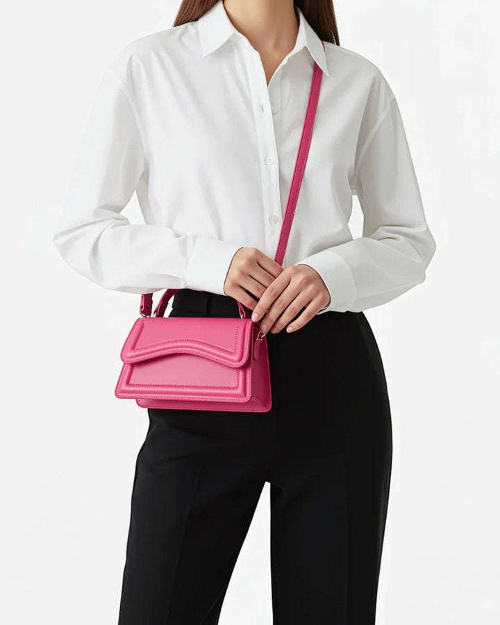 Women's Smooth Leather Mini Crossbody Bag – Compact Adjustable Strap