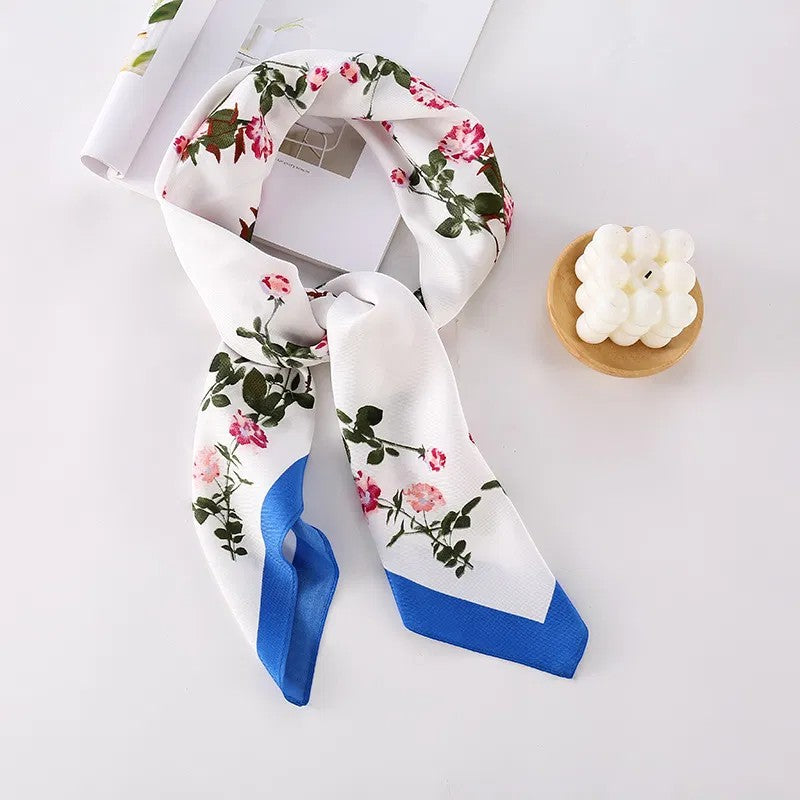 Women's Silky Satin Square Scarf – Elegant Hair Neck Bag Accessory