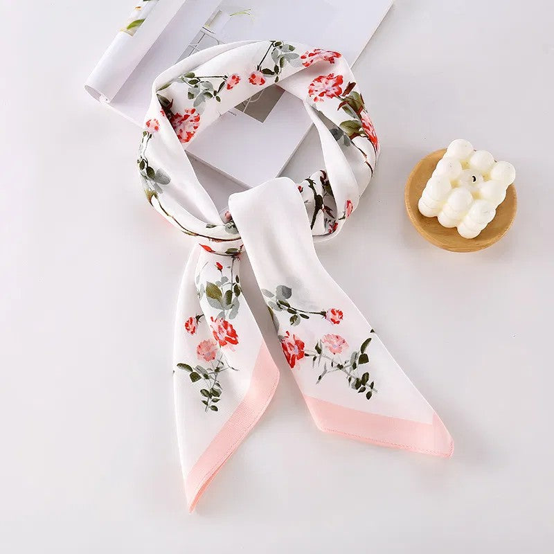 Women's Silky Satin Square Scarf – Elegant Hair Neck Bag Accessory