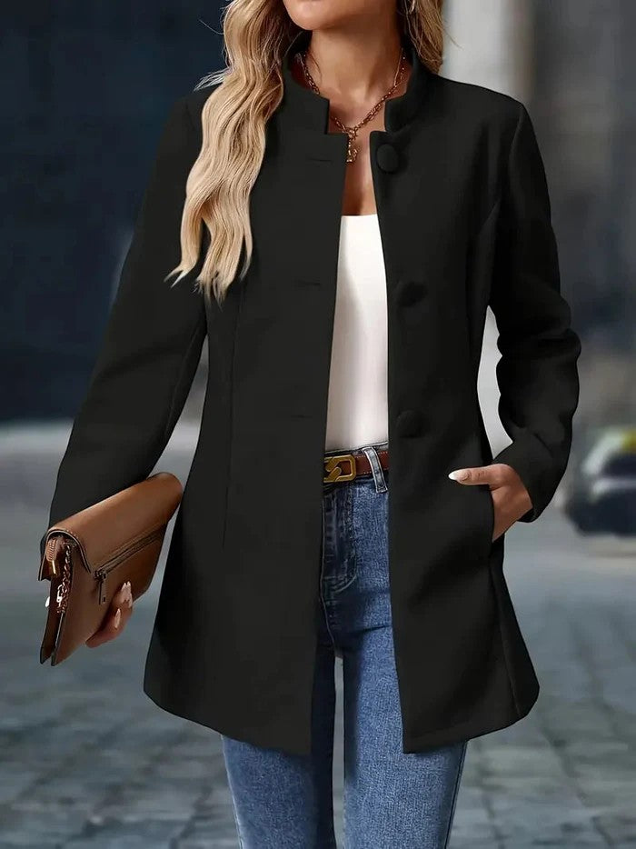 Women's Wool Coat Slim-Fit Lapel | Tailored Silhouette
