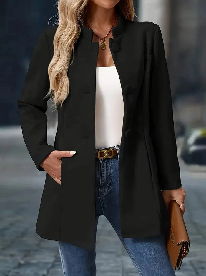 Women's Wool Coat Slim-Fit Lapel | Tailored Silhouette