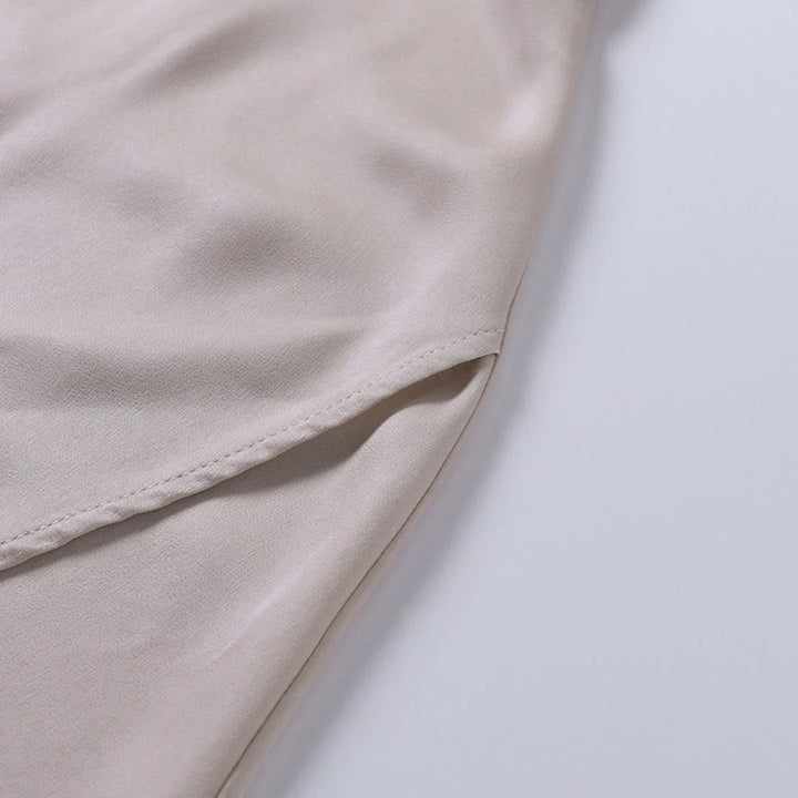 Women's V-Neck Slip Dress Silky Fabric Slim Fit – Side Slit Spaghetti Strap