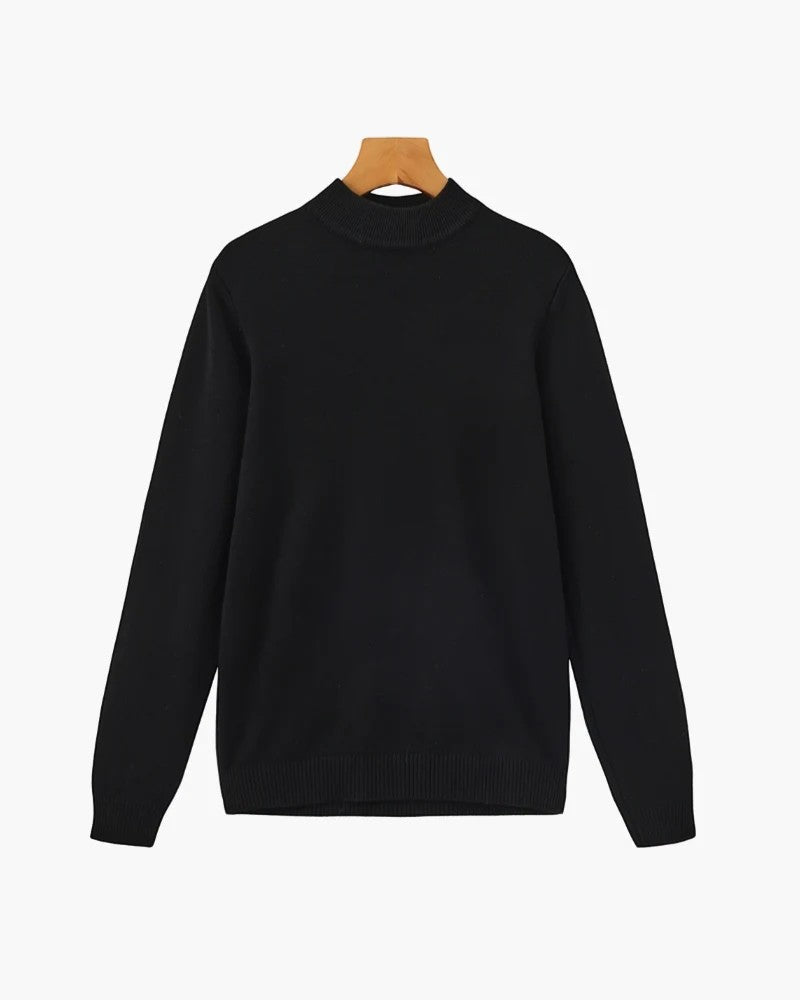 Men's Fine Knit Crew Neck Sweater – Slim Fit Ribbed Cuffs and Hem