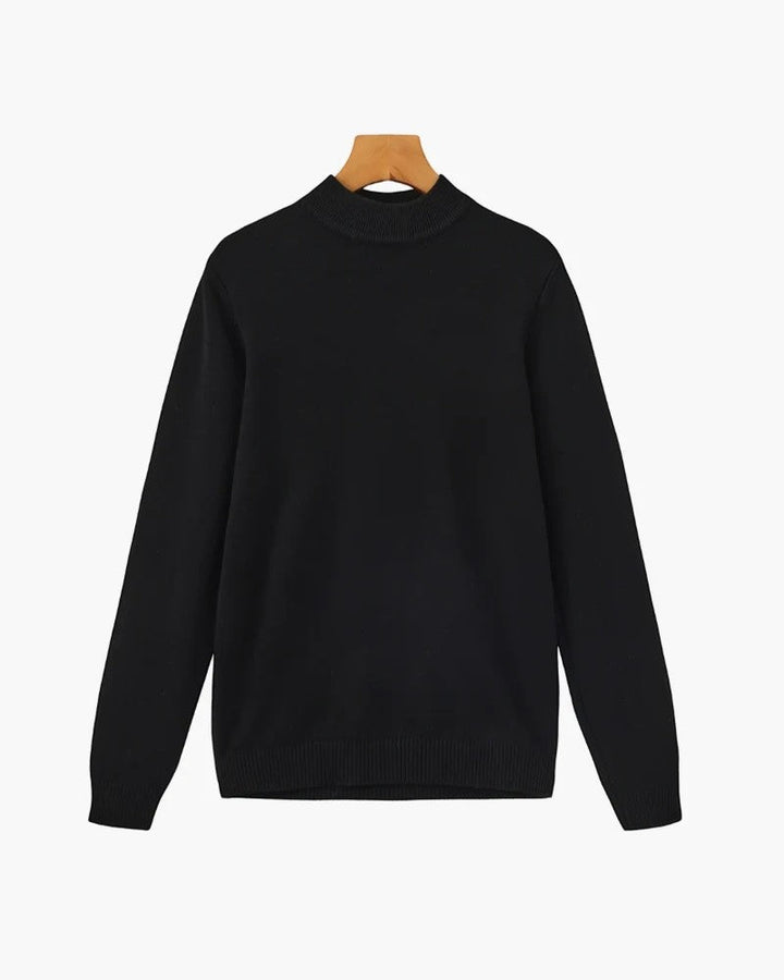 Men's Fine Knit Crew Neck Sweater – Slim Fit Ribbed Cuffs and Hem