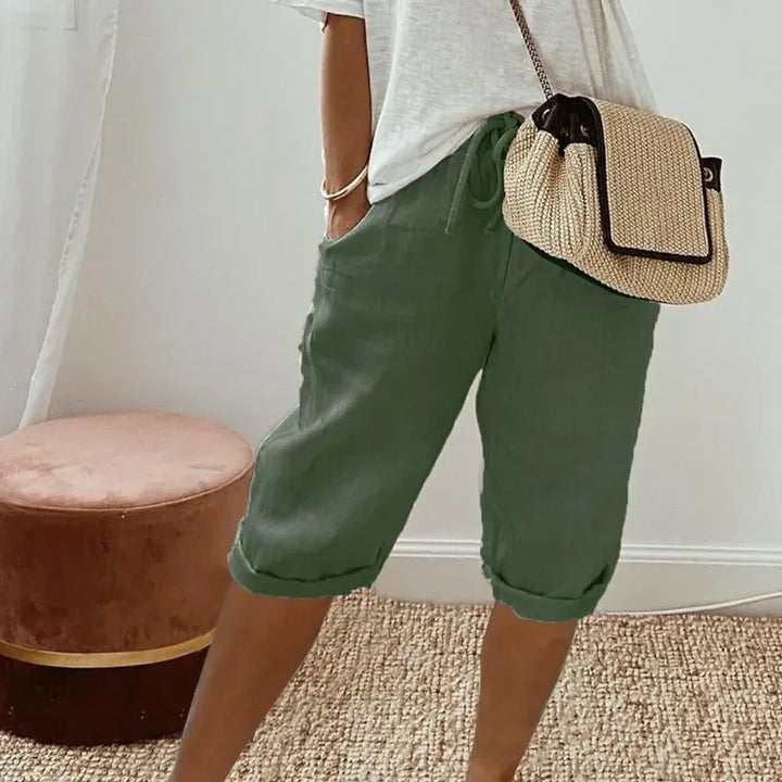 Women's Linen Shorts Casual Summer – Relaxed Fit with Pockets