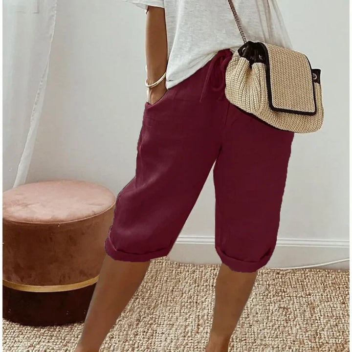 Women's Linen Shorts Casual Summer – Relaxed Fit with Pockets