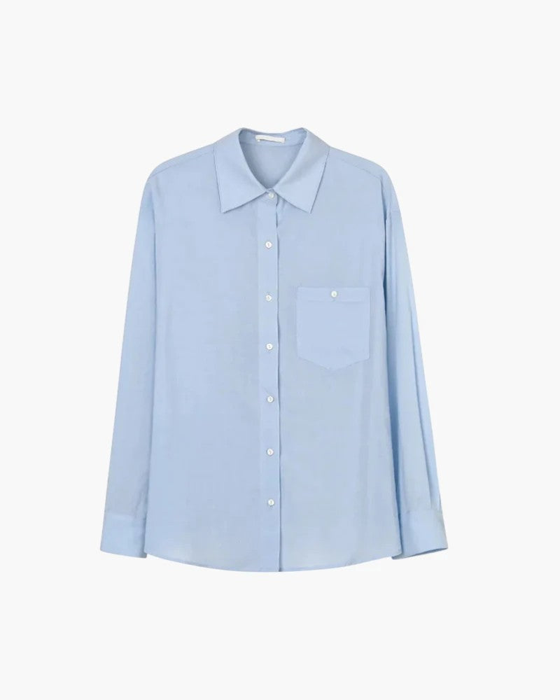 Women's Lightweight Linen Blend Button-Down Shirt – Relaxed Fit Fluid