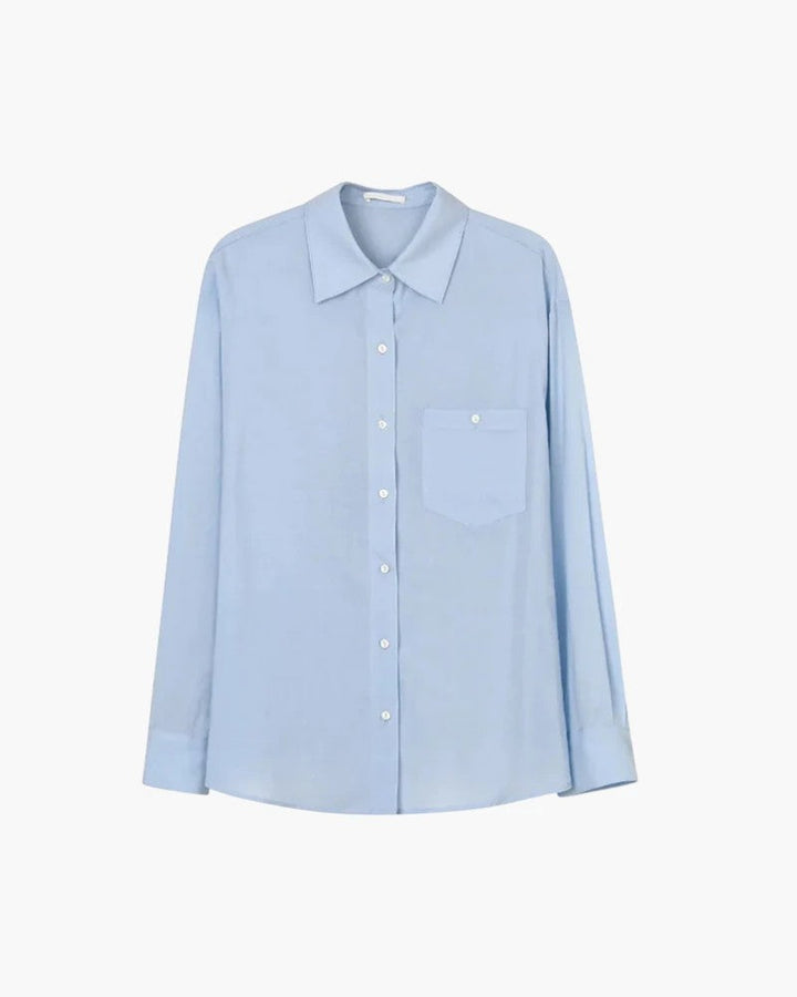 Women's Lightweight Linen Blend Button-Down Shirt – Relaxed Fit Fluid