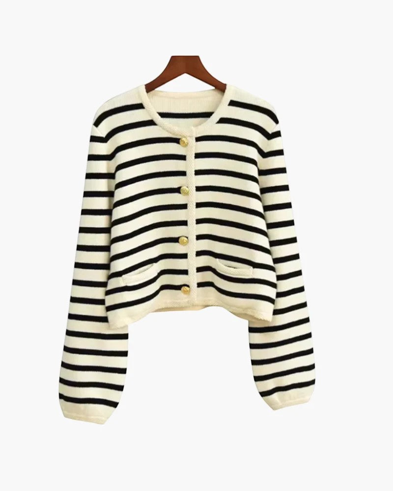 Women's Soft Knit Cropped Cardigan Button-Front – Long Sleeves Relaxed