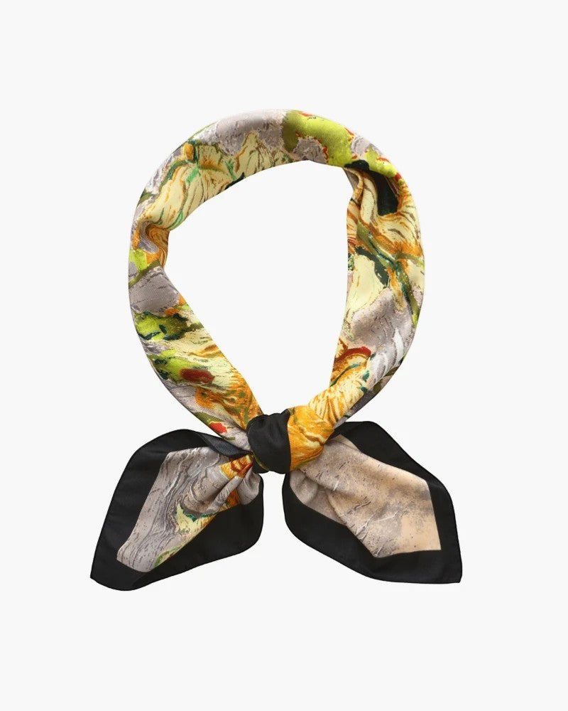Women's Silky Satin Square Scarf – Elegant Hair Neck Bag Accessory