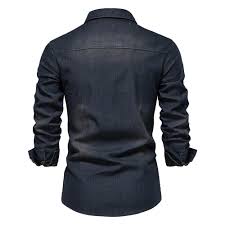 Men's Denim Shirt – Long Sleeve Button-Up with Chest Pockets