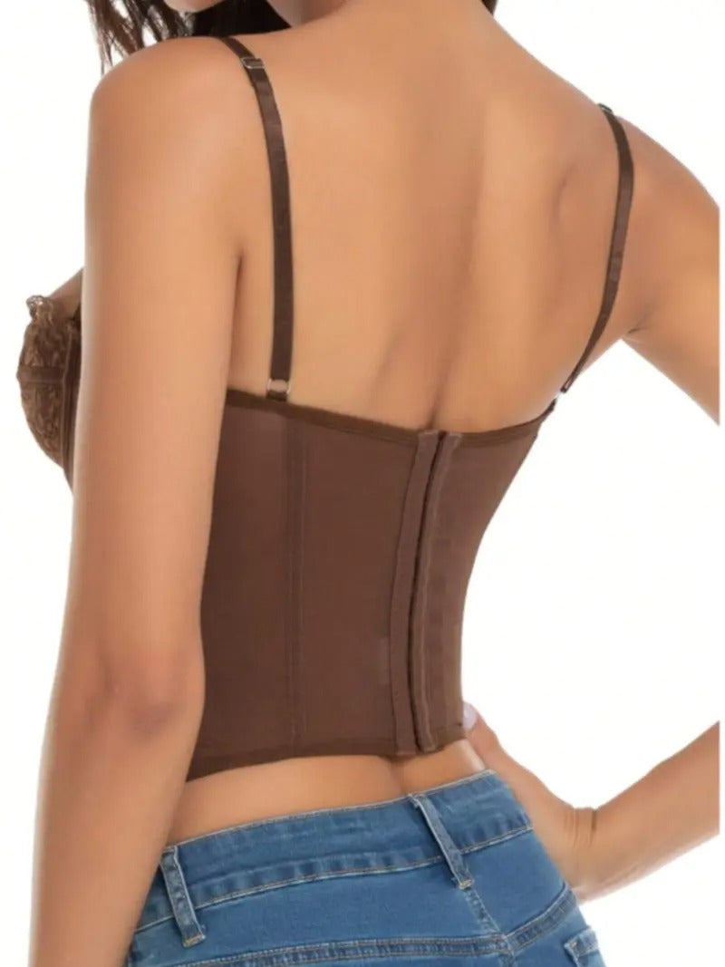 Lace Bustier Top – Structured Backless Design for Women