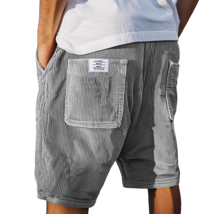 Men's Corduroy Shorts – Ribbed, Elastic Waist & Utility Pockets