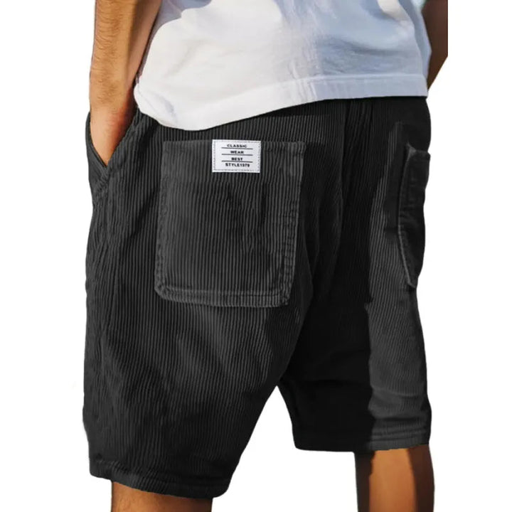 Men's Corduroy Shorts – Ribbed, Elastic Waist & Utility Pockets
