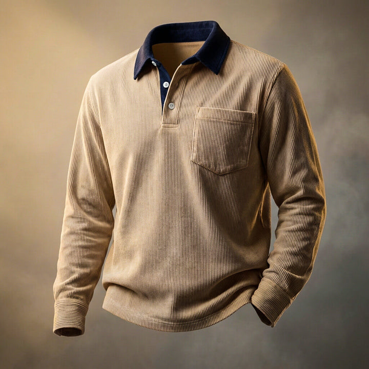 Men's Corduroy Polo Shirt – Peruvian Fine-Wale Three-Button