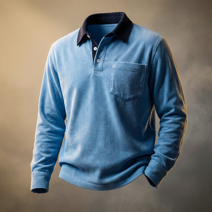 Men's Corduroy Polo Shirt – Peruvian Fine-Wale Three-Button