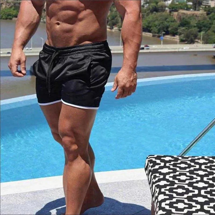 Quick-Dry Men's Swim Shorts – Athletic Fit & Mesh Lining