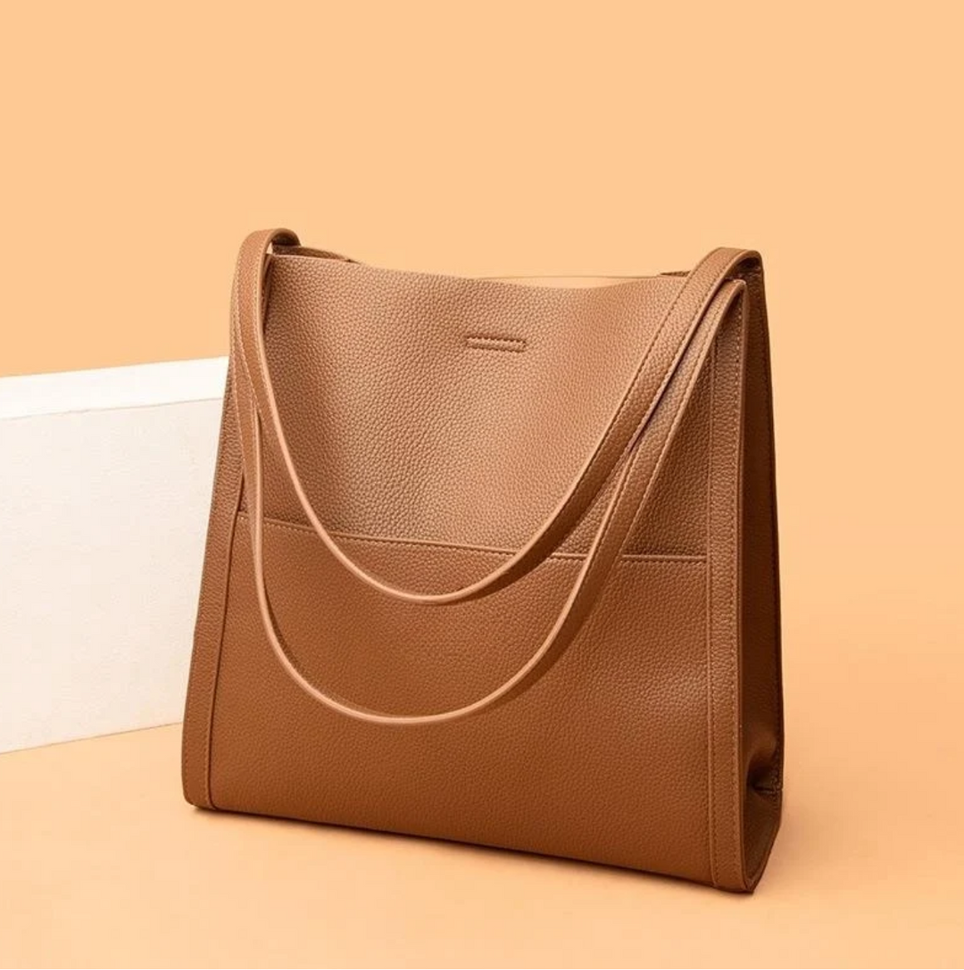 Women's Pebbled Tote Bag – Structured Shoulder Bag