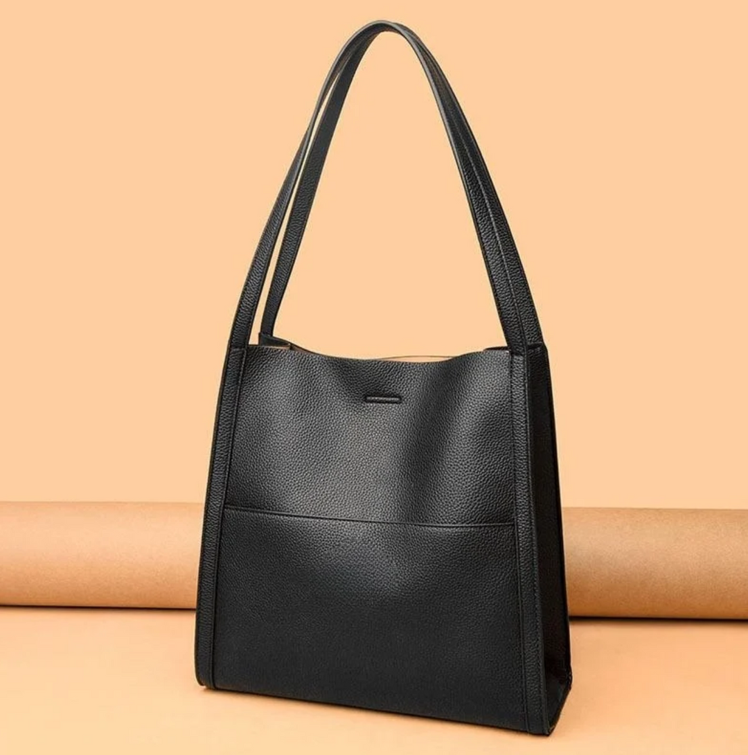 Women's Pebbled Tote Bag – Structured Shoulder Bag