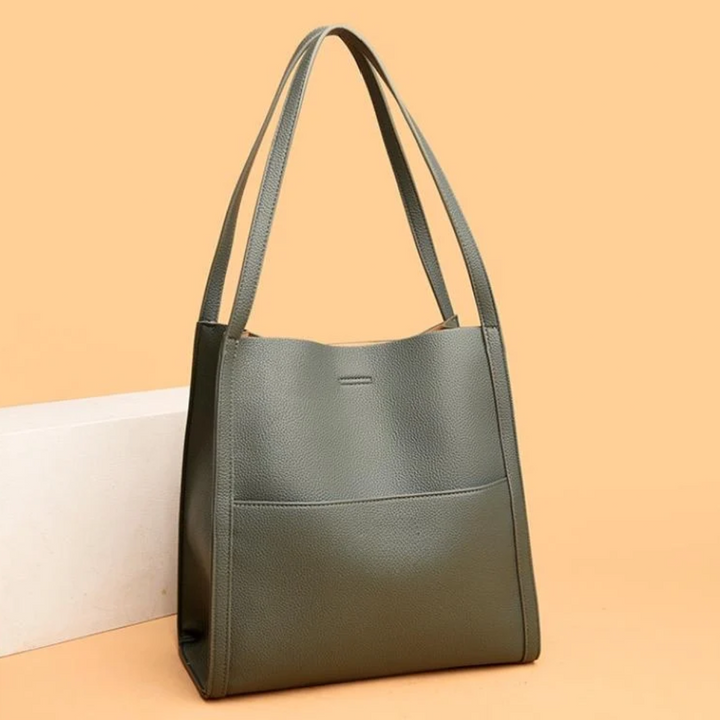 Women's Pebbled Tote Bag – Structured Shoulder Bag