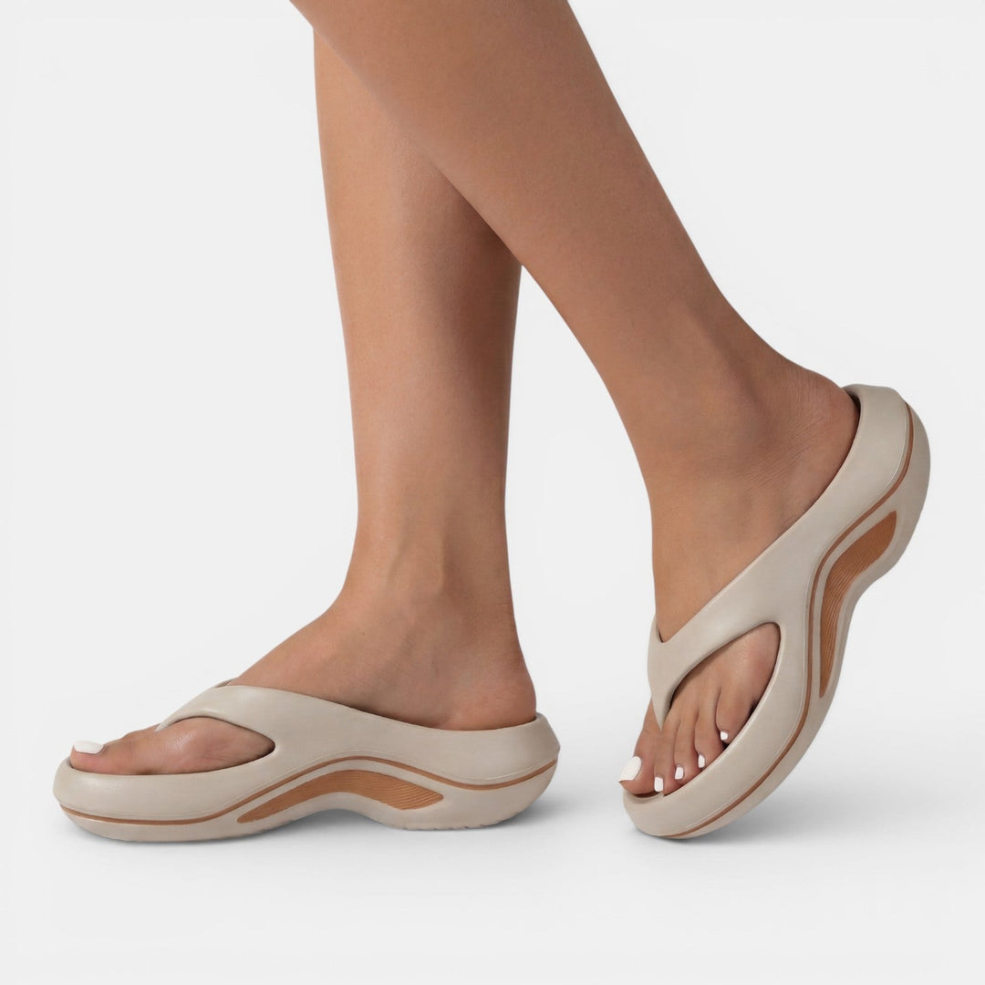 Platform Flip Flops for Women – Chunky Cushioned Wave Sole