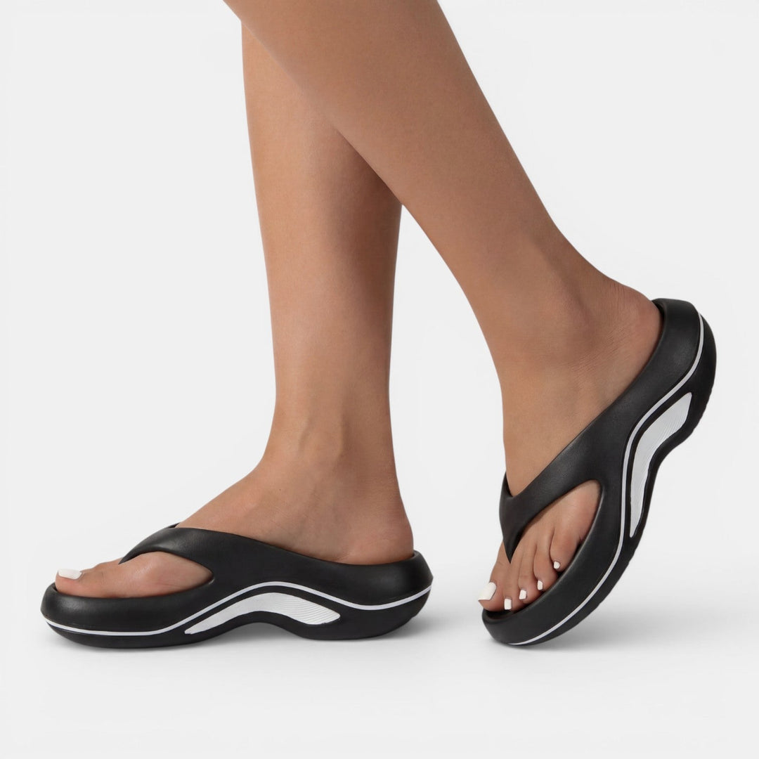 Platform Flip Flops for Women – Chunky Cushioned Wave Sole