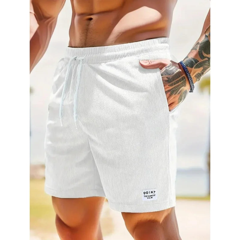 Men's Swim Shorts – Ribbed Relaxed Fit & Drawstring