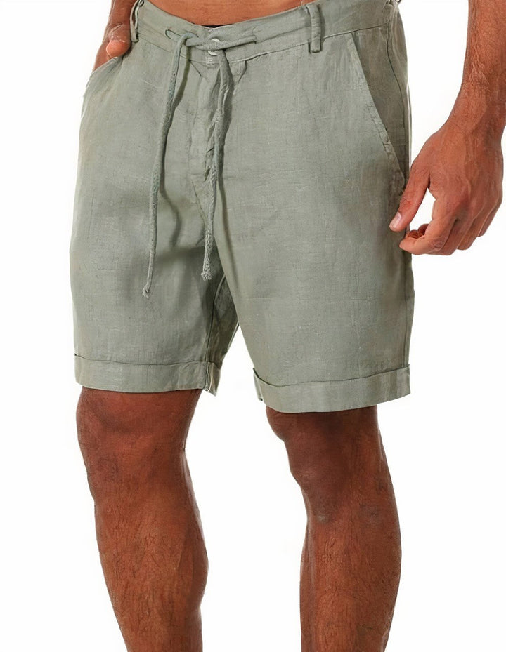 Men's Drawstring Linen Shorts – Relaxed Fit Lightweight Casual Summer