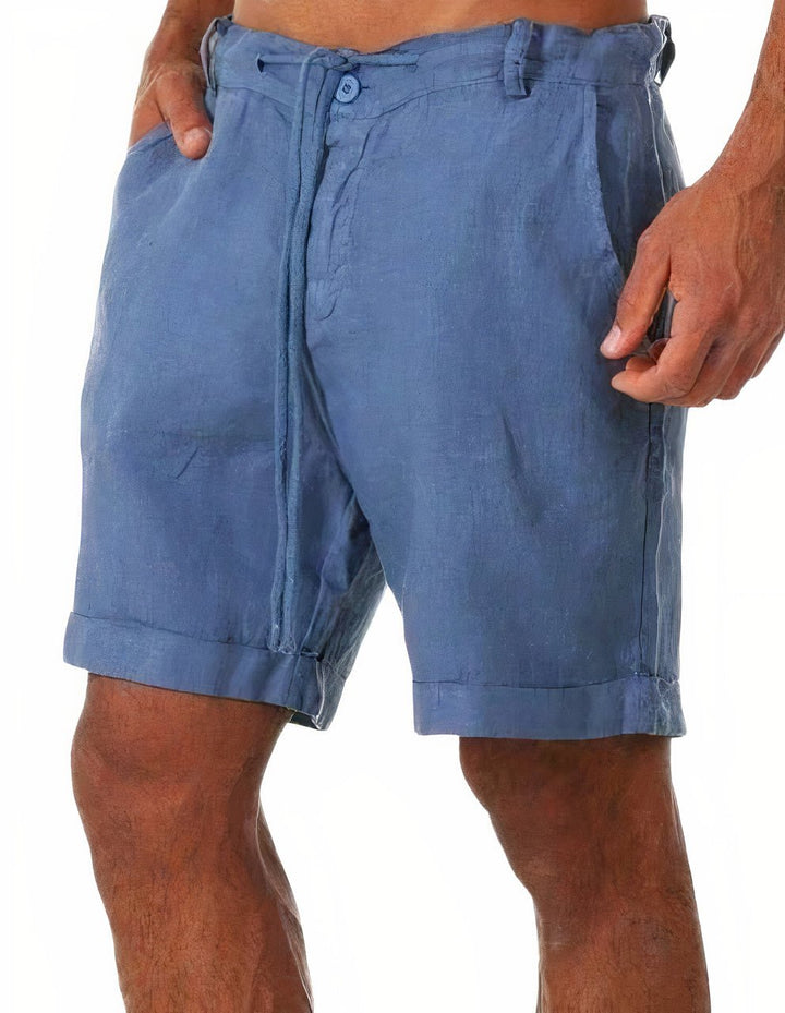 Men's Drawstring Linen Shorts – Relaxed Fit Lightweight Casual Summer