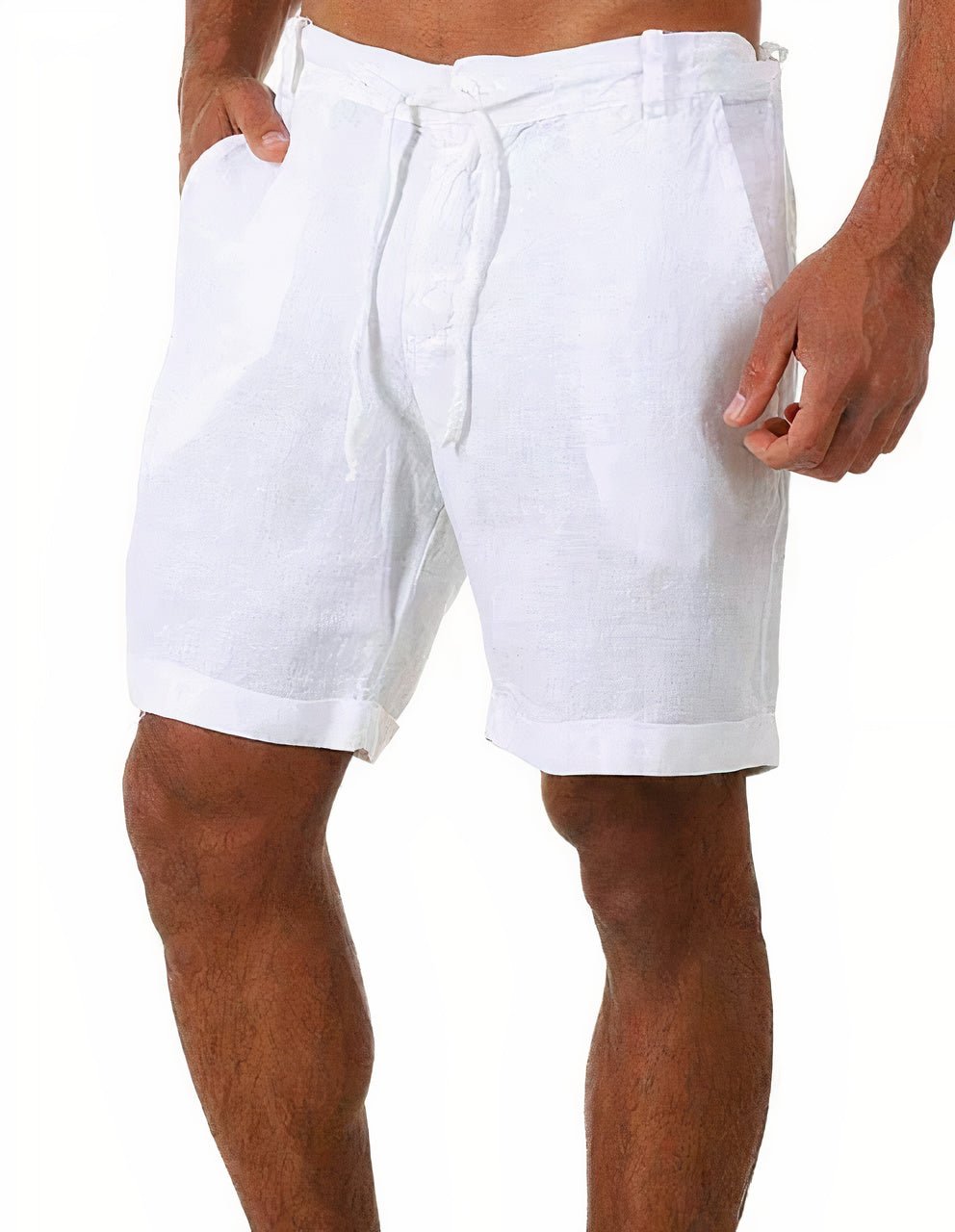 Men's Drawstring Linen Shorts – Relaxed Fit Lightweight Casual Summer