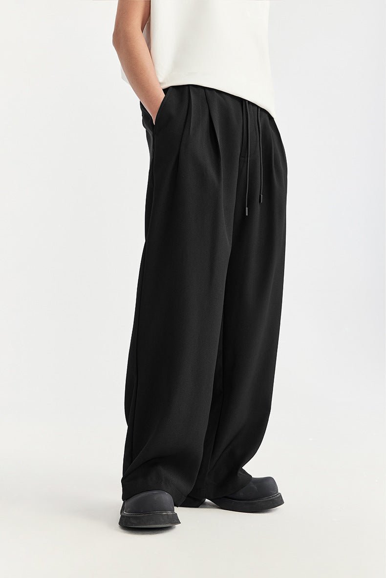 Men's Wide Leg Casual Suit Pants Relaxed Fit Summer Drape Trousers