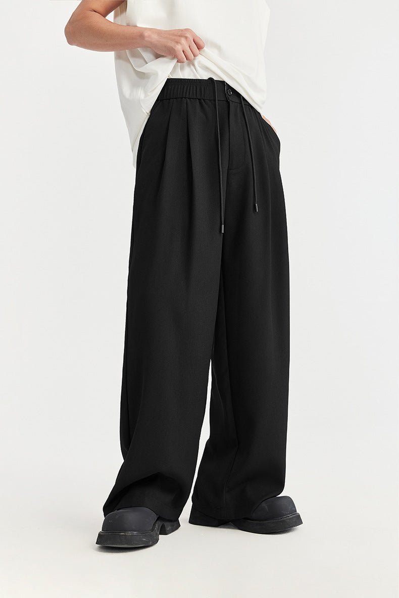 Men's Wide Leg Casual Suit Pants Relaxed Fit Summer Drape Trousers