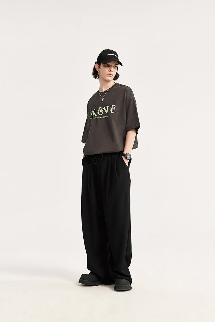 Men's Wide Leg Casual Suit Pants Relaxed Fit Summer Drape Trousers