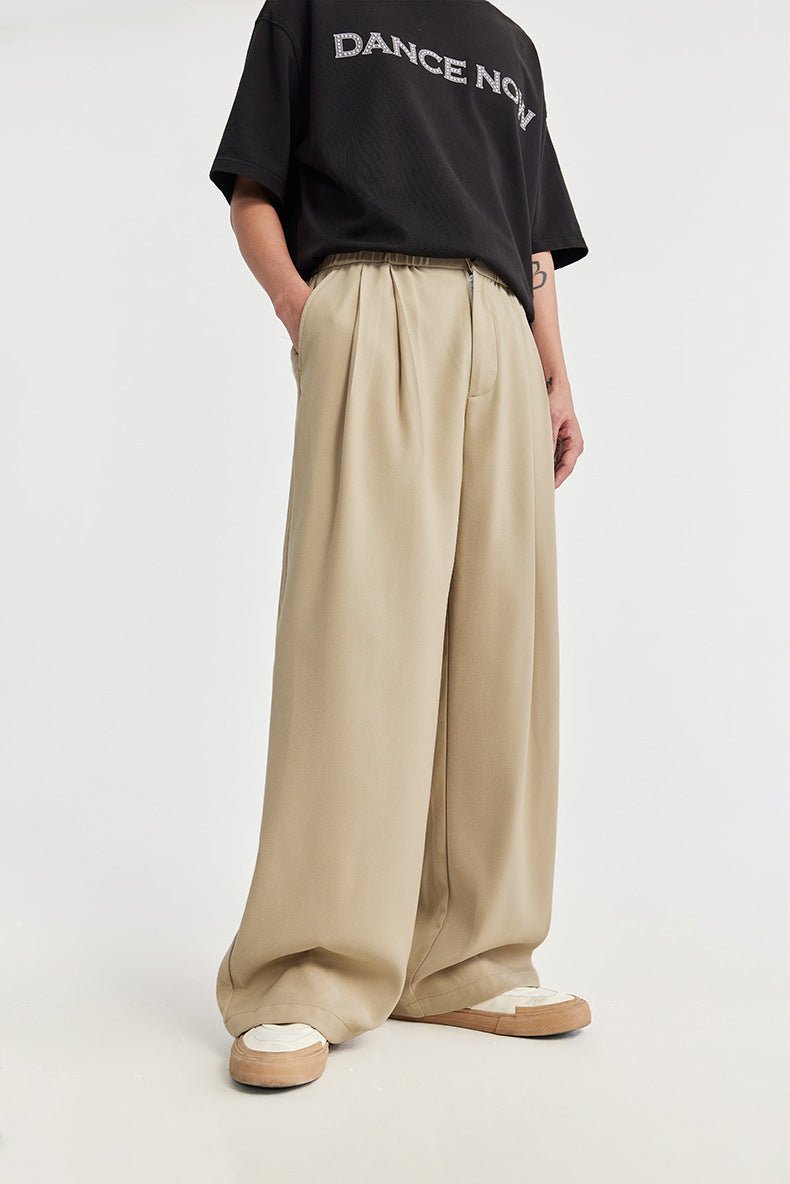 Men's Wide Leg Casual Suit Pants Relaxed Fit Summer Drape Trousers