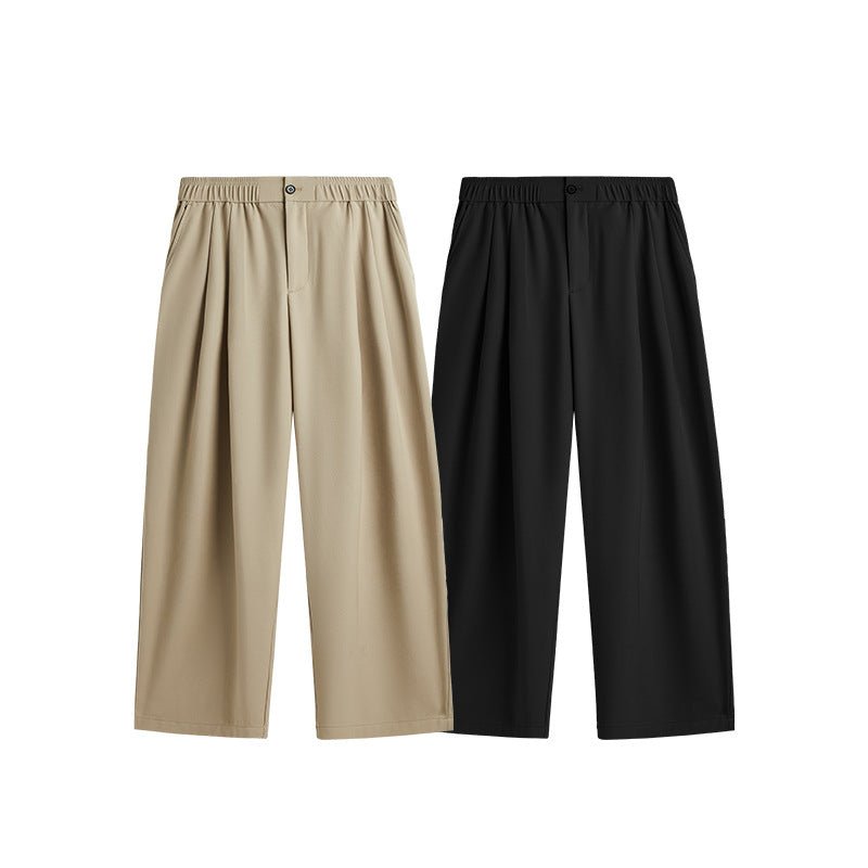 Men's Wide Leg Casual Suit Pants Relaxed Fit Summer Drape Trousers