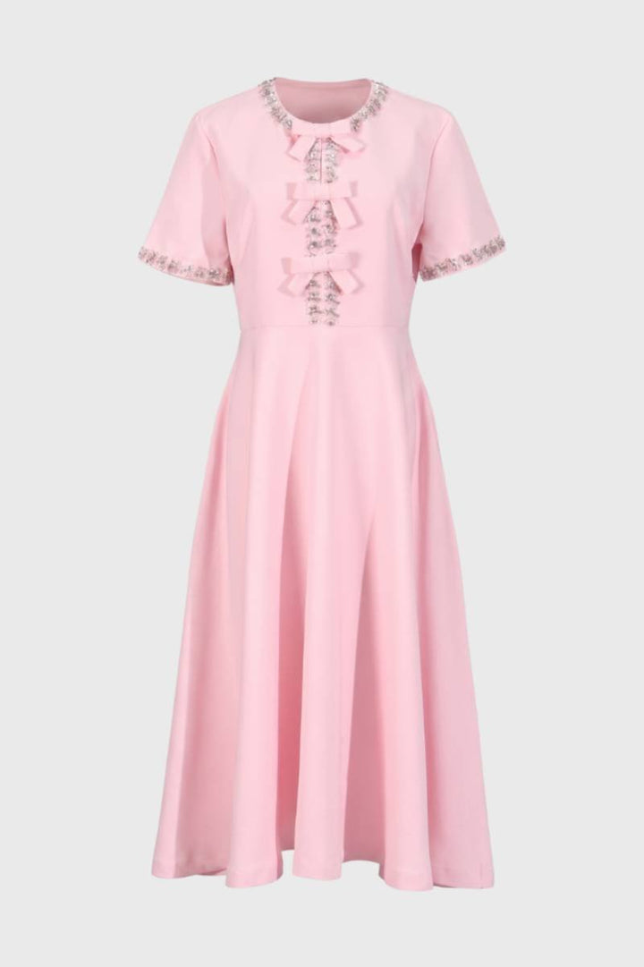 Midi Dress with Bow Details – Romantic Feminine Silhouette