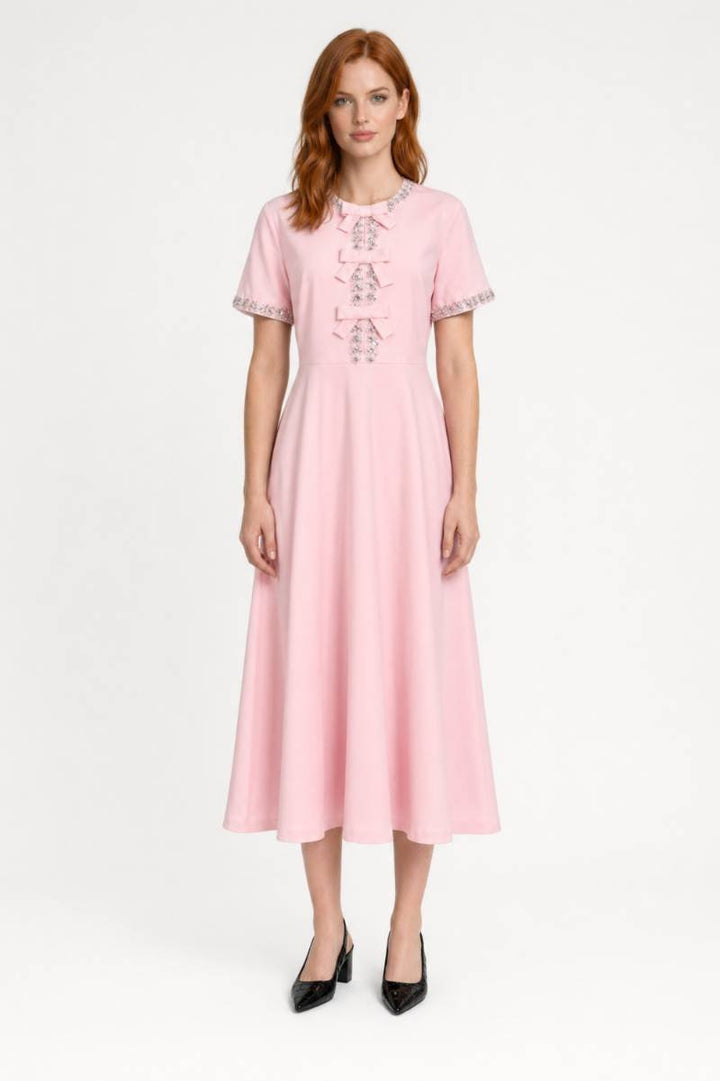 Midi Dress with Bow Details – Romantic Feminine Silhouette