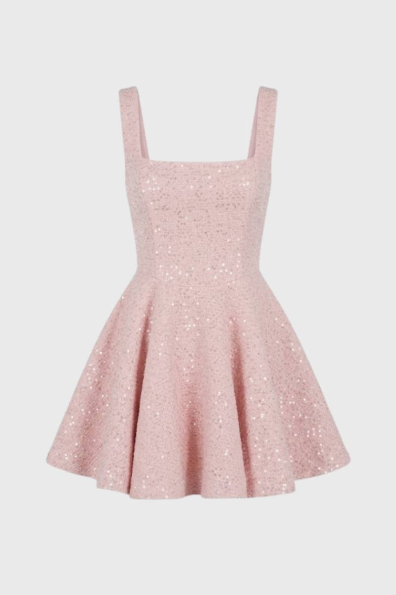 Glitter Skater Mini Dress – Flared Fit for Parties