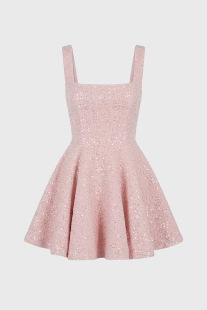 Glitter Skater Mini Dress – Flared Fit for Parties