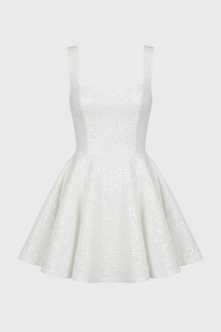 Glitter Skater Mini Dress – Flared Fit for Parties