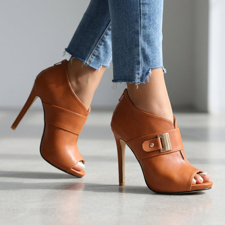 Open Toe Stiletto Heels for Women – Adjustable Buckle Strap