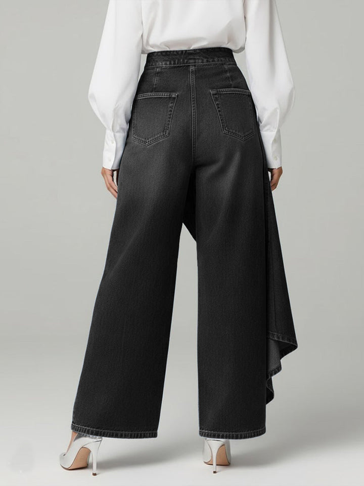 Palazzo Pants – Women's Wide-Leg Denim High-Waisted Trousers