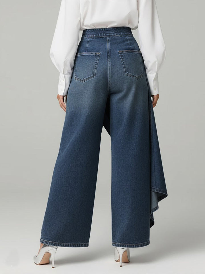 Palazzo Pants – Women's Wide-Leg Denim High-Waisted Trousers