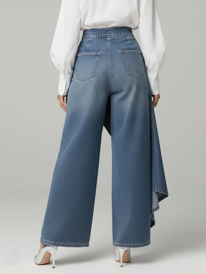 Palazzo Pants – Women's Wide-Leg Denim High-Waisted Trousers