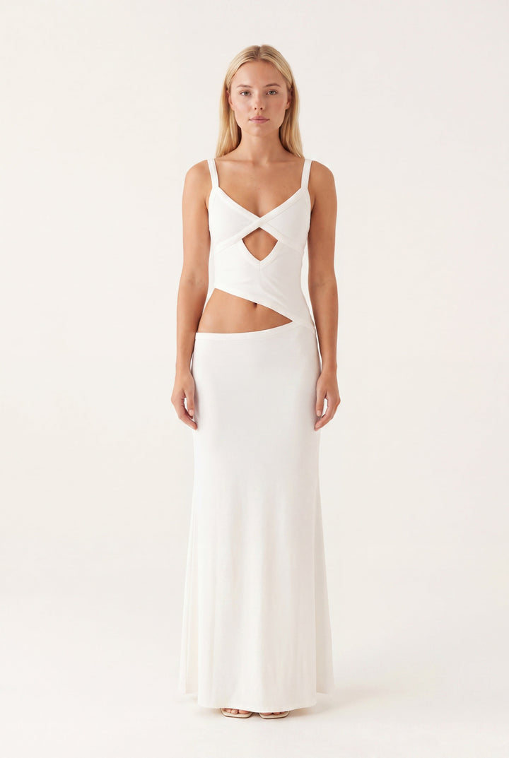 Women's Open Back Maxi Dress Deep V-Neck – Spaghetti Criss-Cross