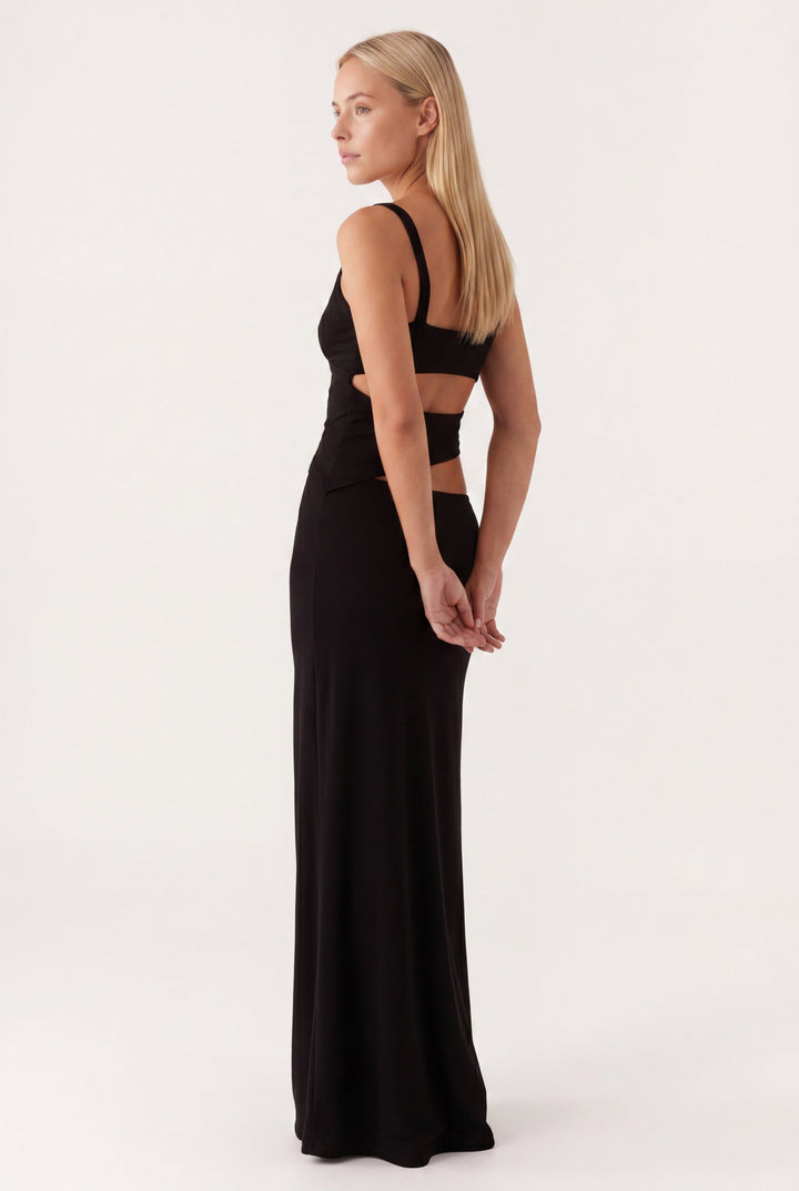 Women's Open Back Maxi Dress Deep V-Neck – Spaghetti Criss-Cross