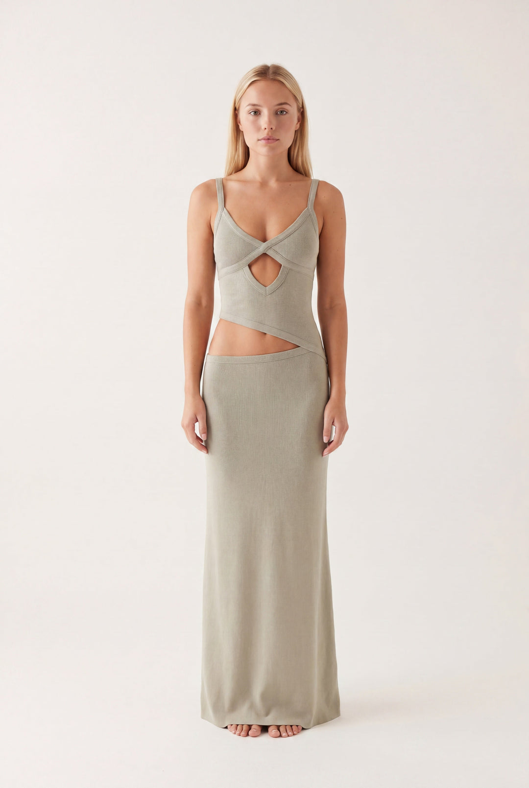 Women's Open Back Maxi Dress Deep V-Neck – Spaghetti Criss-Cross