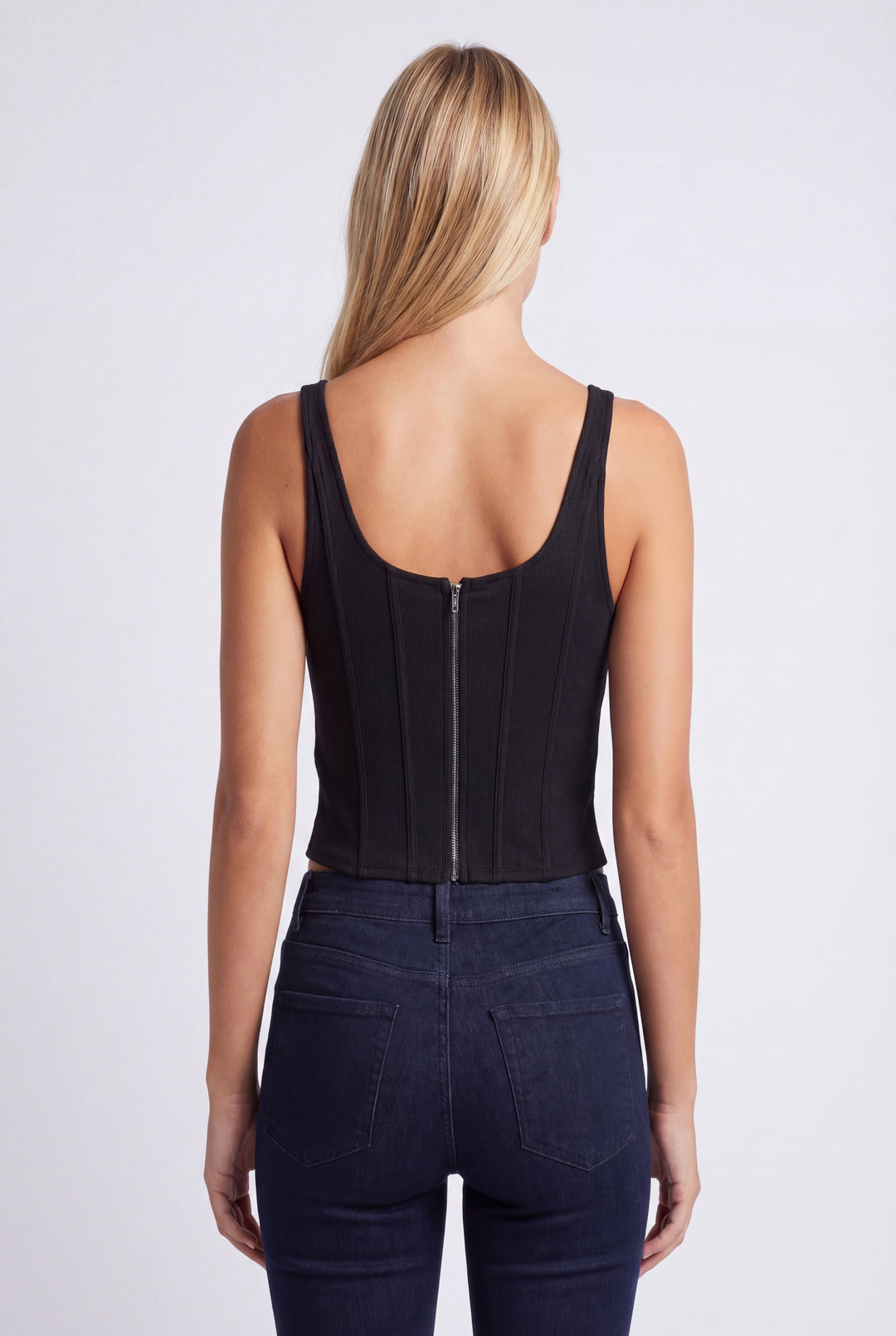 Women's Corset Top Sculpted Bodice Sleeveless – Contour Structured Silhouette